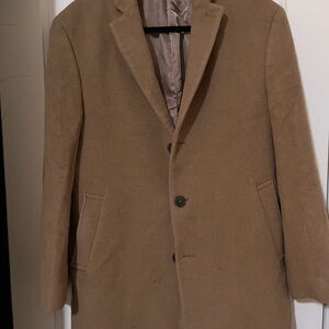 Tan Wool Blend Coat - Calvin Klein
